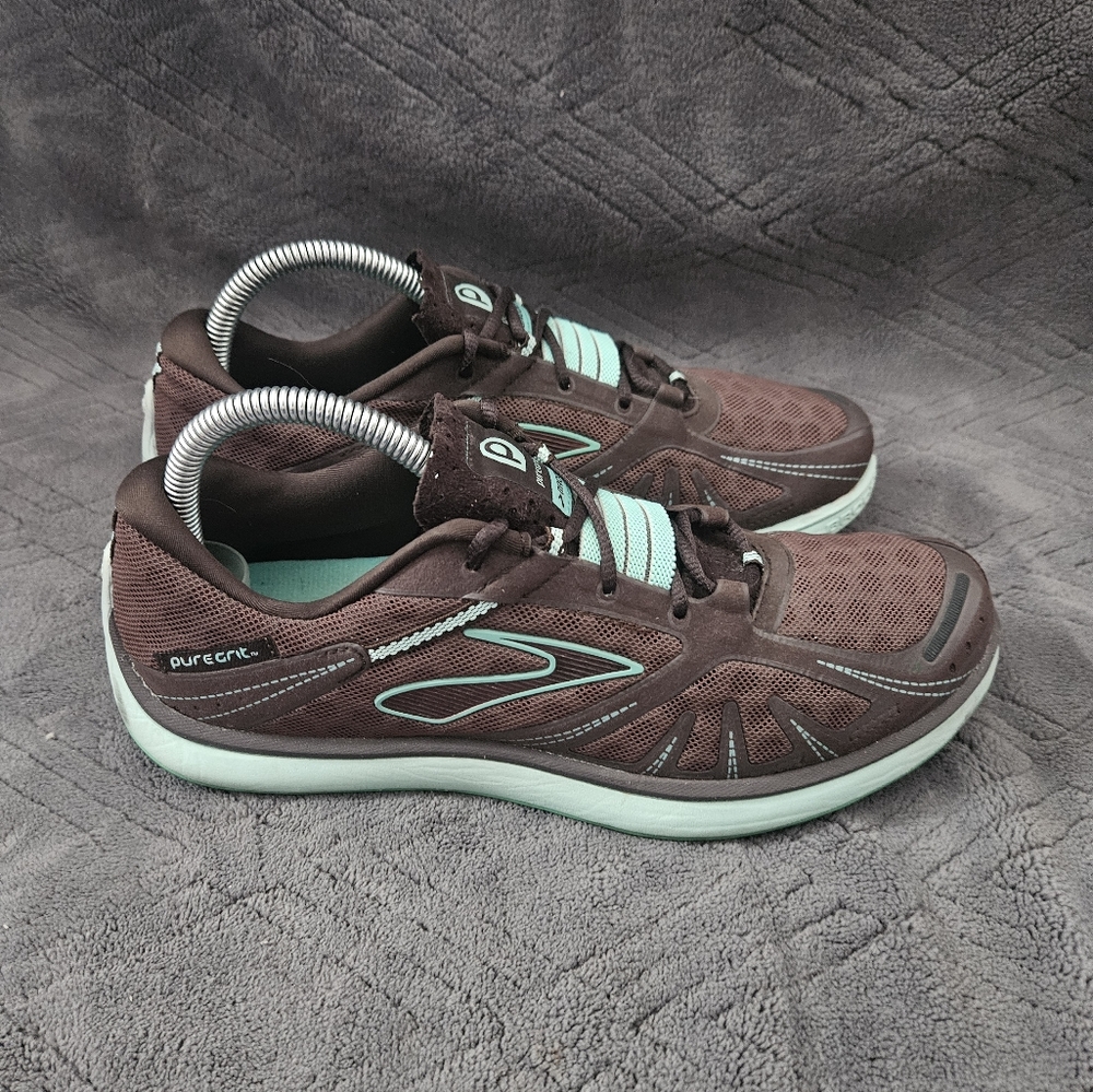Brooks Pure Grit Women's Size 10 Running Shoes Brown Blue Athletic Sneakers.